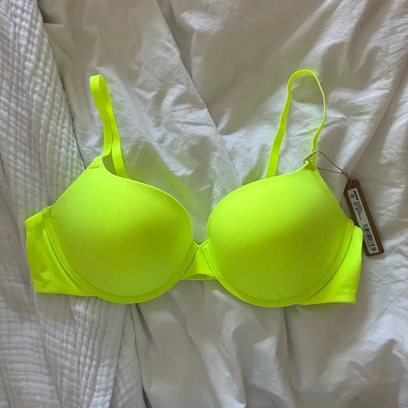 NWT SKIMS Fits Everybody Demi Push Up Bra in Green Highlighter - Picture 4 of 8